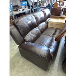 New brown leather reclining sofa