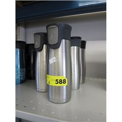 6 stainless steel travel coffee mugs - used