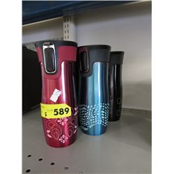 5 stainless steel travel coffee mugs - used