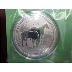 2014  .999 solid silver Year of the Horse coin