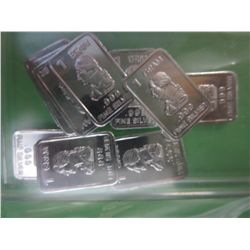 10 x .999 solid silver George Washington bars