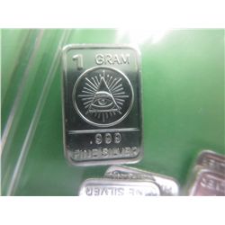 10 x .999 silver All Seeing Eye Free Mason's bars