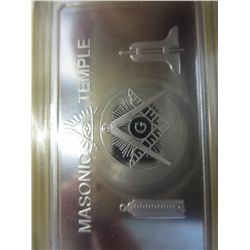 Limited Edition -Silver clad Masonic symbols bar.