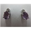 Image 1 : Brand new Amethyst & Diamond stud earrings