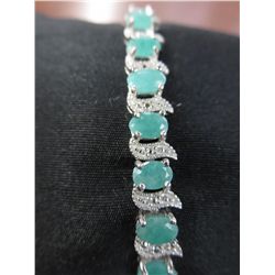 Emerald & Diamond tennis bracelet