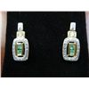 Image 1 : Brand new Emerald & Diamond Sterling earrings