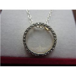 Sterling Silver & Diamond eternity necklace