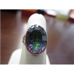 Ten carat - Oval cut Mystic Topaz ring