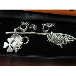 Pandora style bracelet with 10 charms