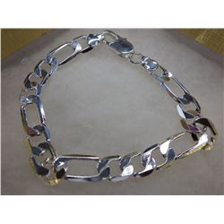 Men's Silver clad new Italian Figaro bracelet