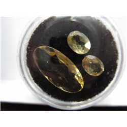 Three Genuine Citrine Gemstones