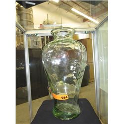 Large oversized green glass vase
