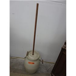 Antique ceramic butter churn