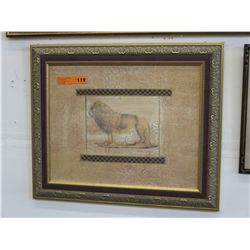 Framed picture of a lion