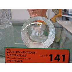 Signed Mats Jonasson Swedish paperweight