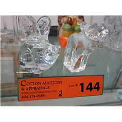 2 Swedish art glass paperweights
