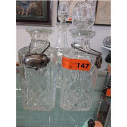 3 Crystal decanters