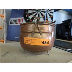 Copper cauldron shaped planter
