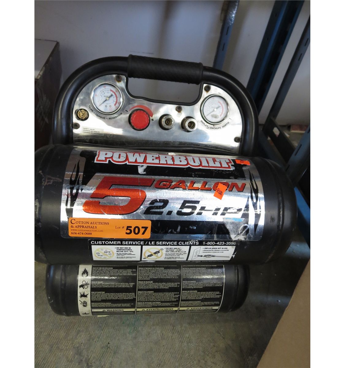 Powerbuilt 5 gallon, 2.5HP compressor