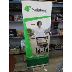 Portable banner stand with carrying case