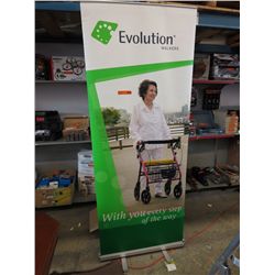 Portable banner stand with carrying case