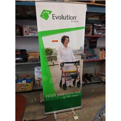 Portable banner stand with carrying case