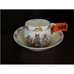 Bunnykins bowl and mug by Royal Doulton