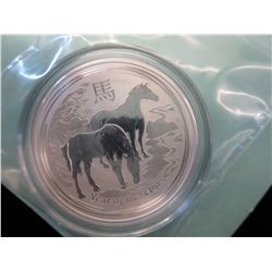 2014 Perth mint Year of the Horse .999 silver coin