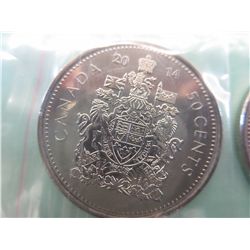 4 x Canadian half dollar Coat of Arms coins.