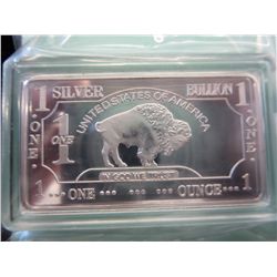 Silver clad American buffalo 100 mills bar