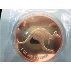 .999 gold clad 2011 Kangaroo round