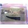 Image 1 : Titanic Commemorative bar. 24 kt gold plate