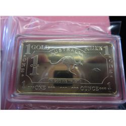 24 kt gold clad Australia Kangaroo bar