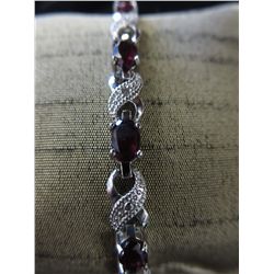 6 carat garnet & diamond tennis bracelet