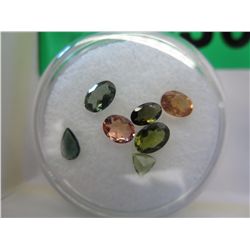 Multi colour various cut tourmaline gemstones