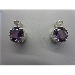 New amethyst & diamond stud earrings