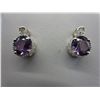 Image 1 : New amethyst & diamond stud earrings