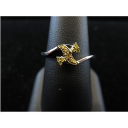 Rare yellow diamond ladies cocktail ring