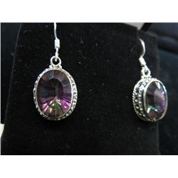 Ten carat mystic topaz French hook earrings