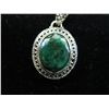 Image 1 : Oval cut emerald solitaire necklace