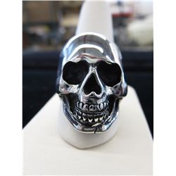 Man's stainless steel biker skull ring
