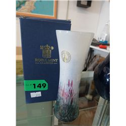 Signed, Hand blown, vase "Royal Mint Classics"