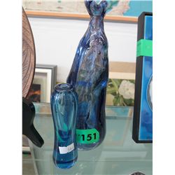 2 Signed art glass vases