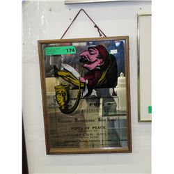 Framed pub mirror "Puffs of Peace"