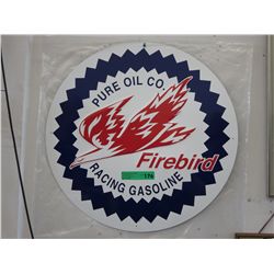 Firebird Gasoline sign 23" dia.