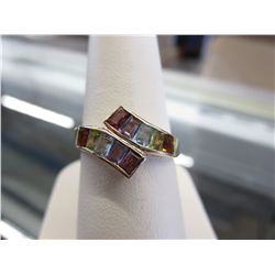 Rainbow Sapphire Ring, yellow gold