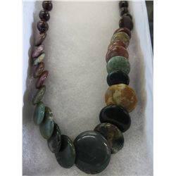 Custom Necklace, hand-knotted round beads & discs