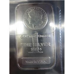 Morgan Head design silver Bar, 0.999 silver