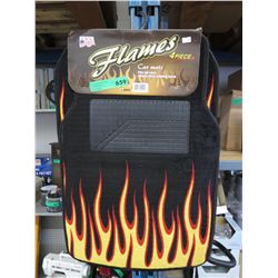 4 Piece car mat set - flames