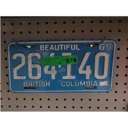 2x 1965 BC license plates